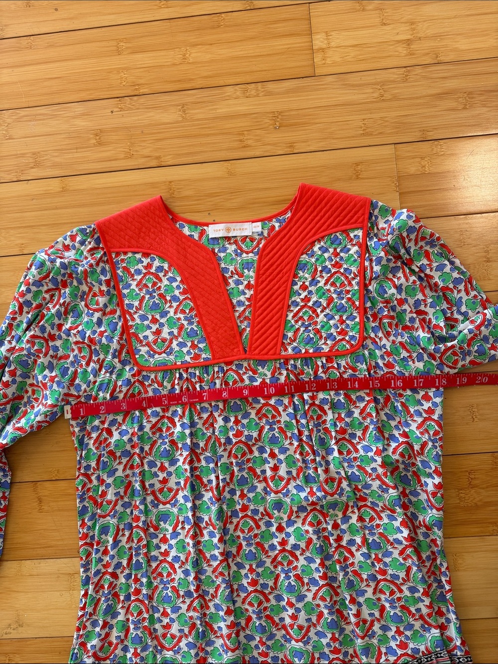 Tory Burch Red Multi-Print Long Sleeve Maxi Dress - Picture 3 of 5